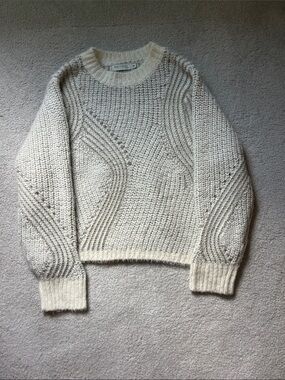 Cozy Cable Crewneck Sweater in Cream